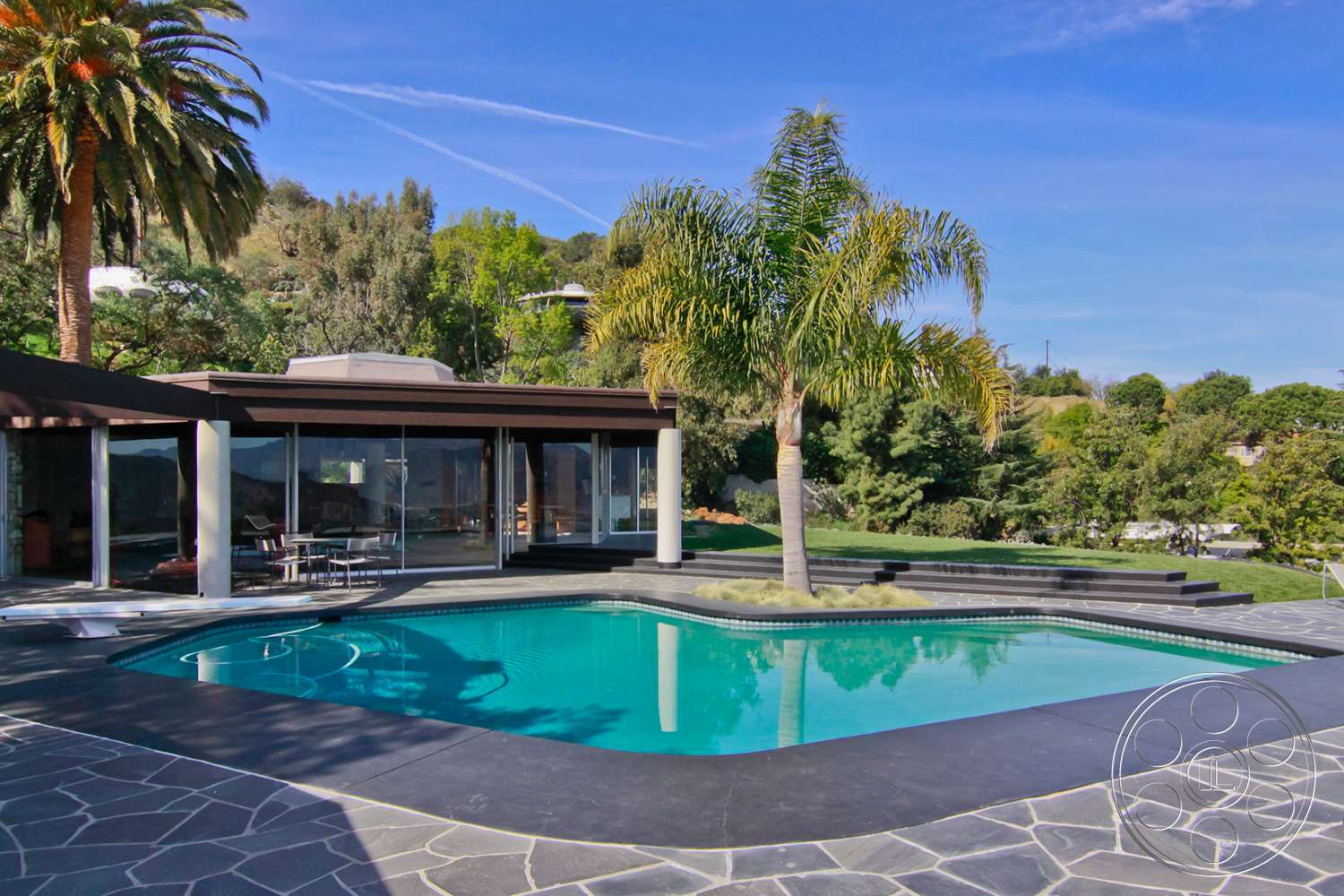 Retro 19 - pool - flagstone, water, tree, pool, swimming pool, house, villa, pool