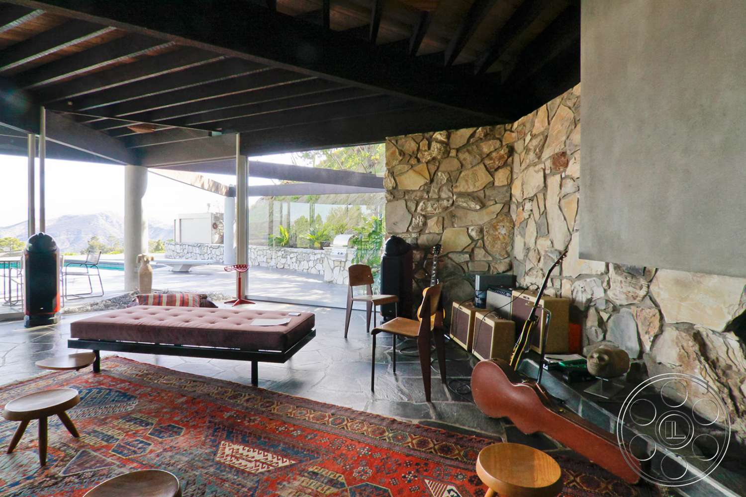 Retro 19 - indoors, wood, furniture, room, living room, couch, rug, chair, home decor