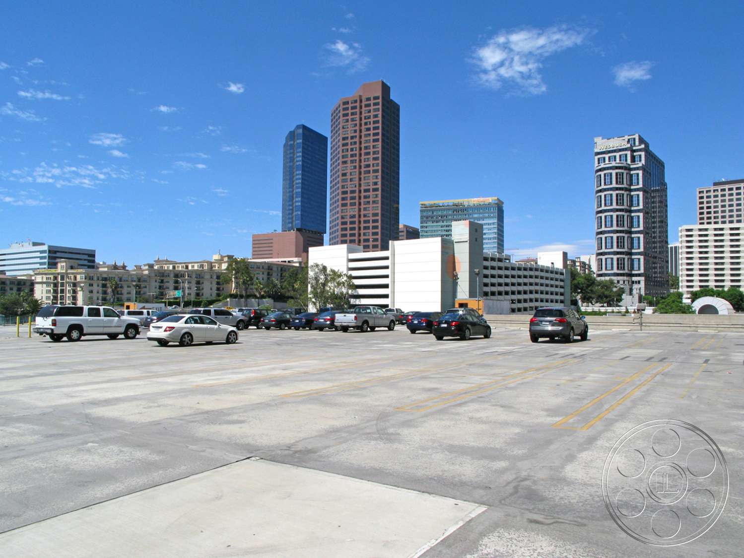 Rooftop 6 - car, transportation, automobile, vehicle, parking lot, parking, road, urban, city, downtown, intersection, metropolis