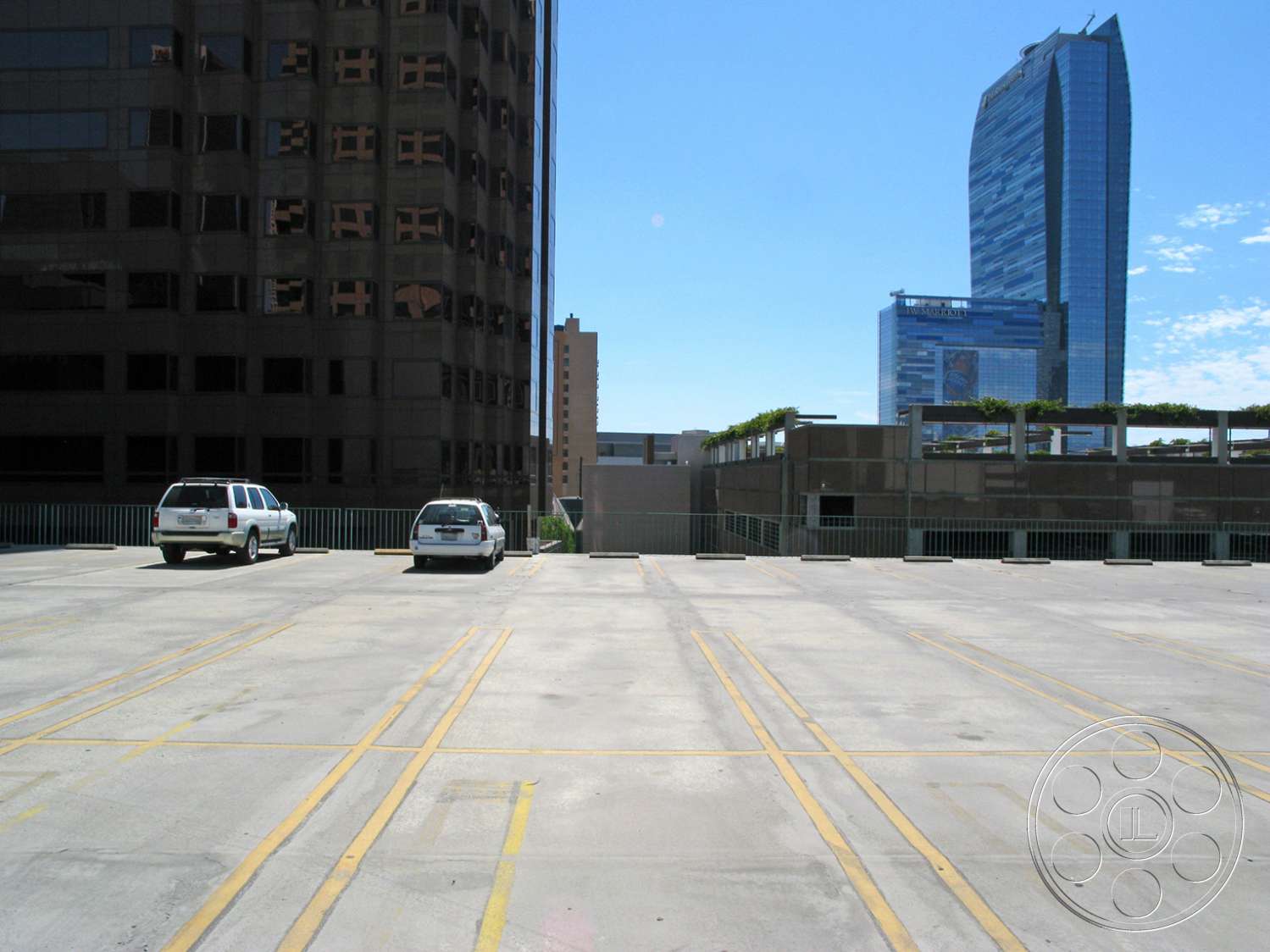 Rooftop 6 - car, transportation, automobile, vehicle, road, tarmac, asphalt, office building, urban, city, downtown, intersection, metropolis