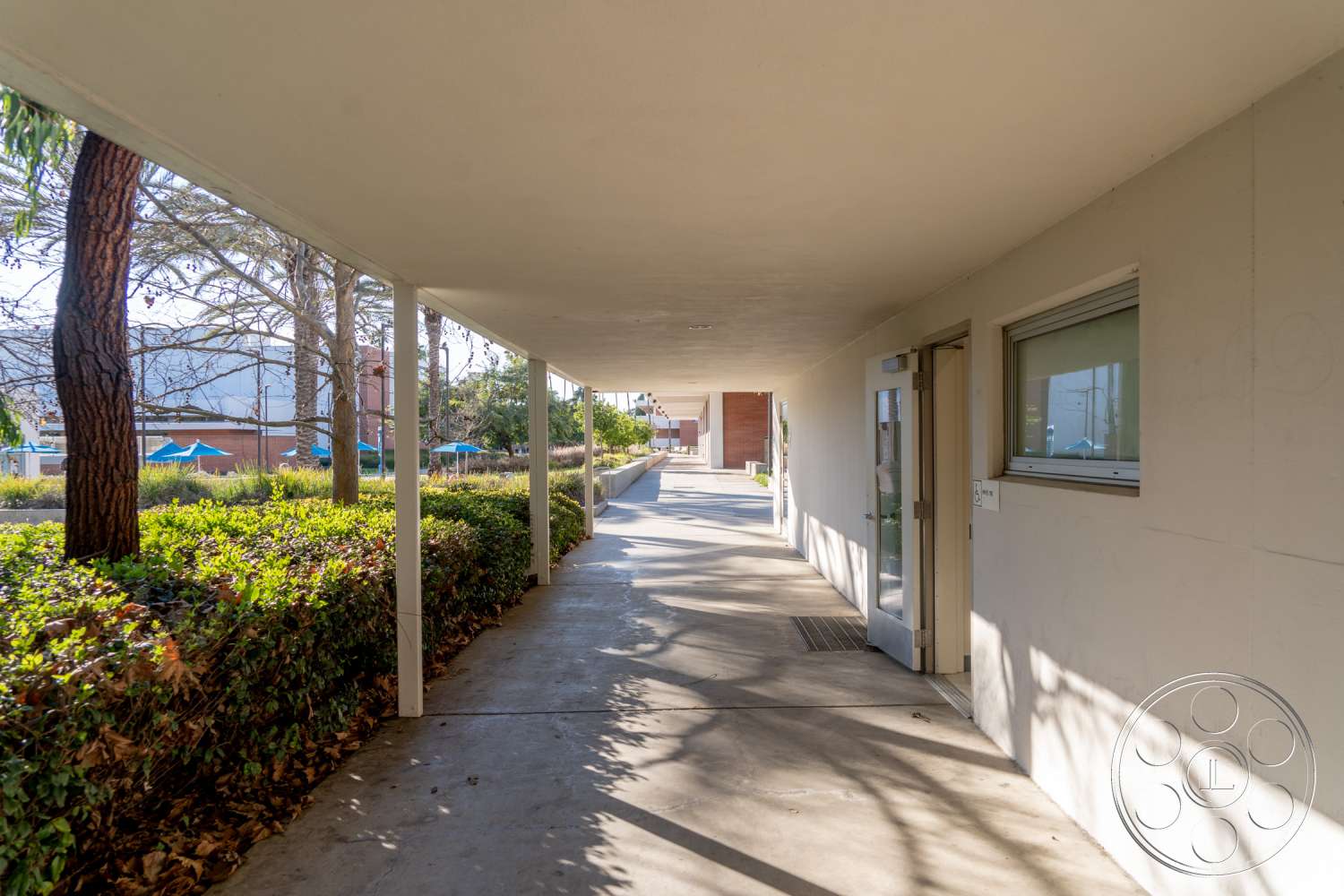 School 3 - corridor, patio, porch, flagstone
