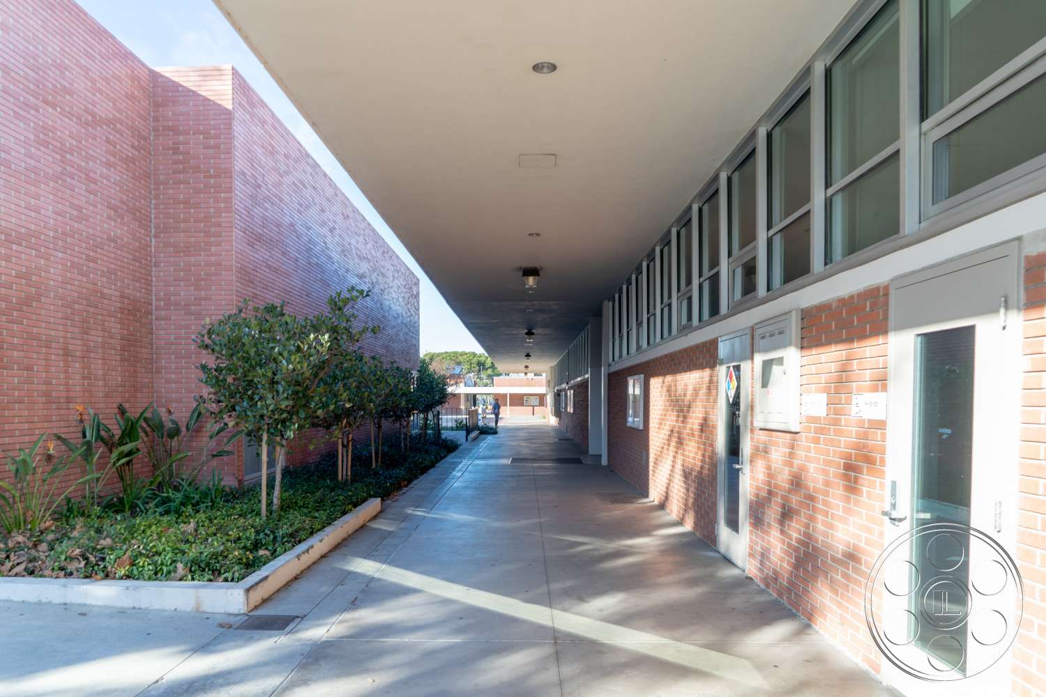 School 3 - corridor, office building, flagstone, path