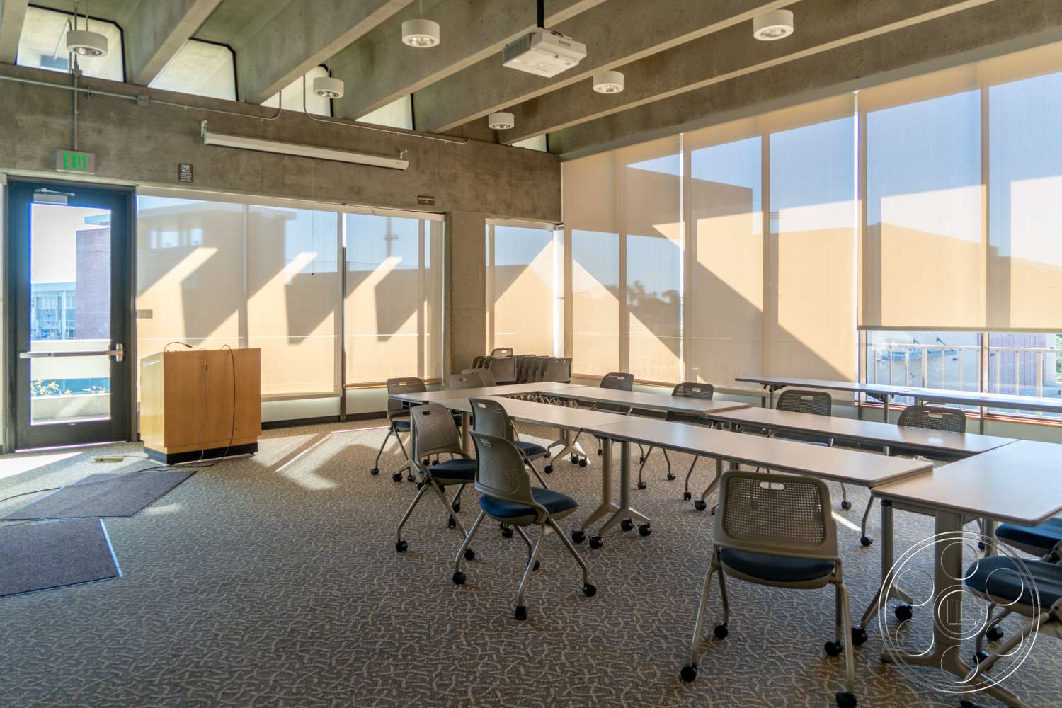 School 3 - indoors, wood, furniture, room, chair, meeting room, conference room, office