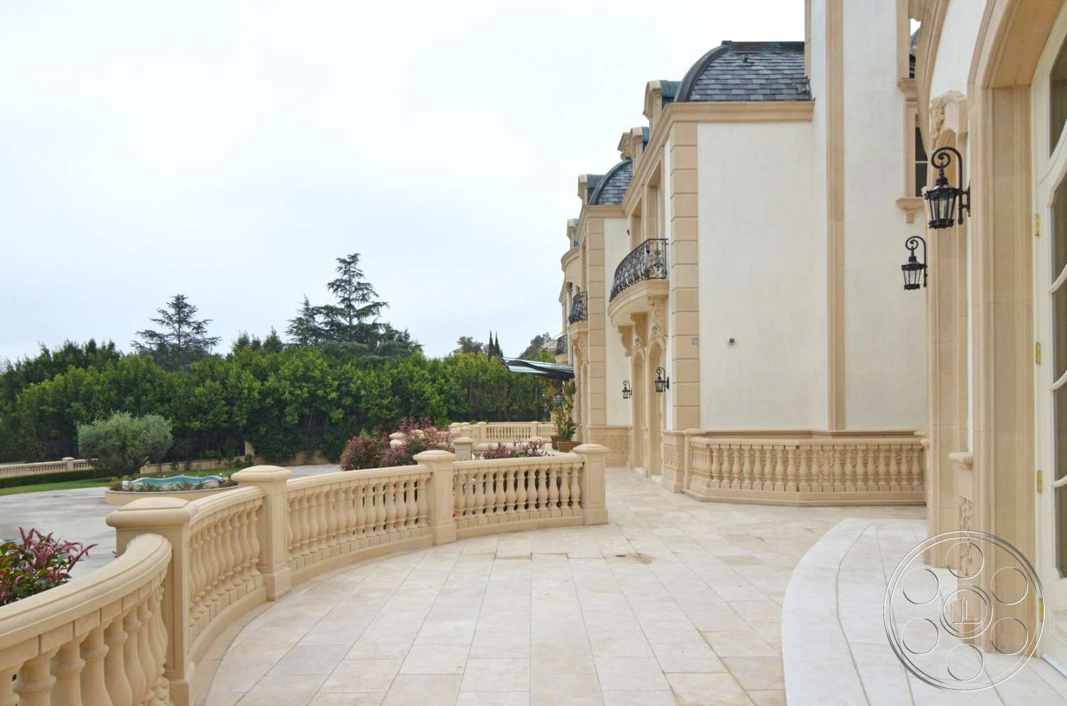 Tiffany Estate - patio, flagstone, handrail, banister