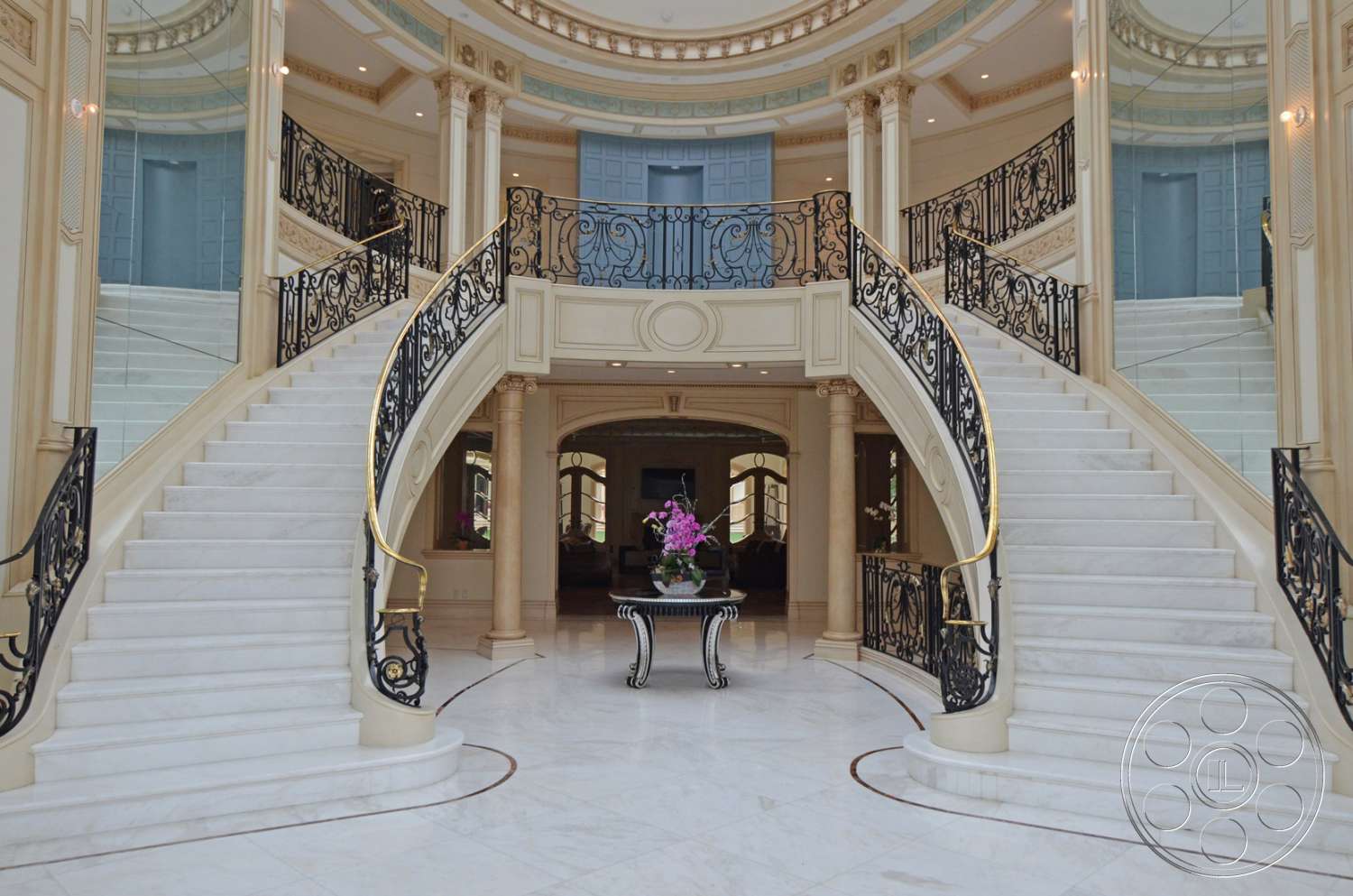 Tiffany Estate - grand entrance - indoors, handrail, banister, staircase, grand entrance