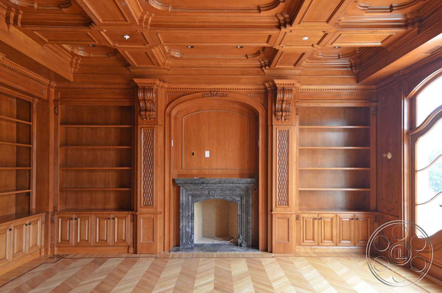 Tiffany Estate - indoors, wood, furniture, room, hardwood, hearth, fireplace