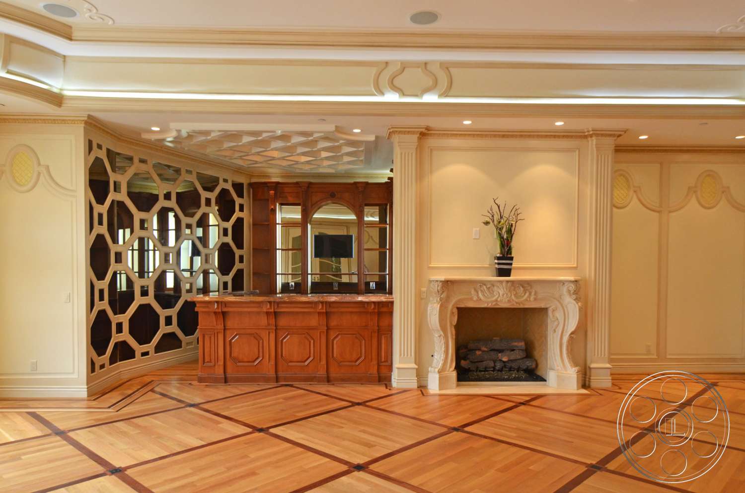 Tiffany Estate - indoors, wood, furniture, room, lobby, hardwood