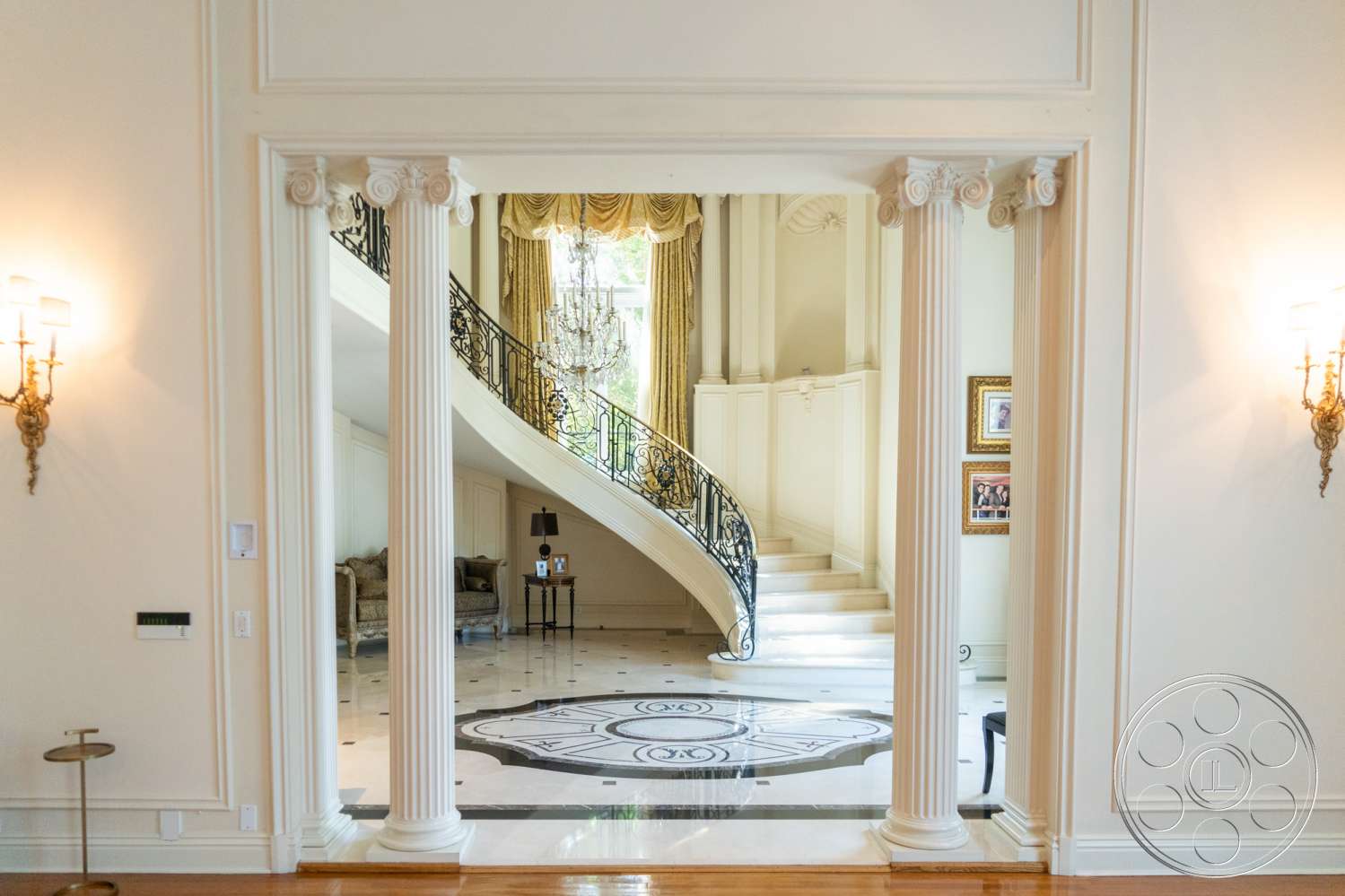 Mansion 1 - indoors, handrail, banister, staircase