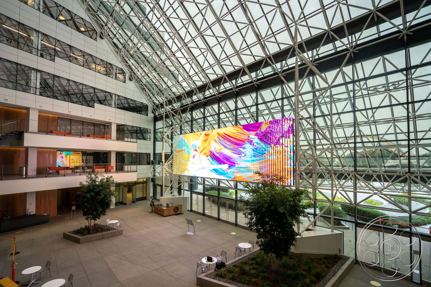 The Atrium - window, office building, urban, city, handrail, banister, downtown, convention center