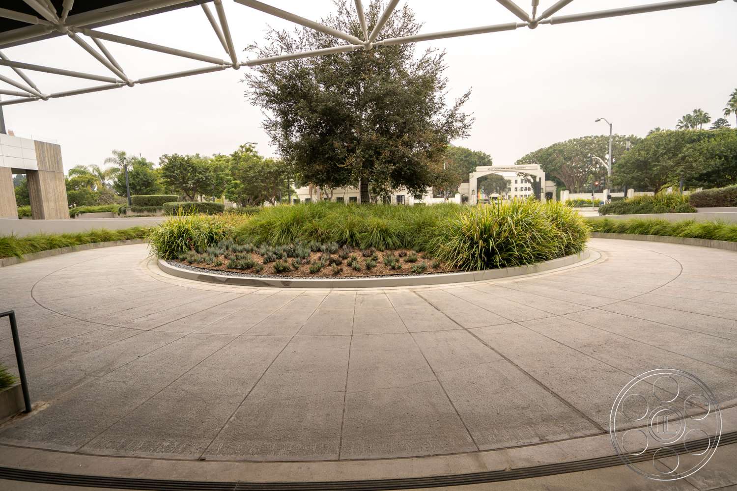 The Atrium - urban, city, patio, porch, outdoors, flagstone, downtown, path, grass