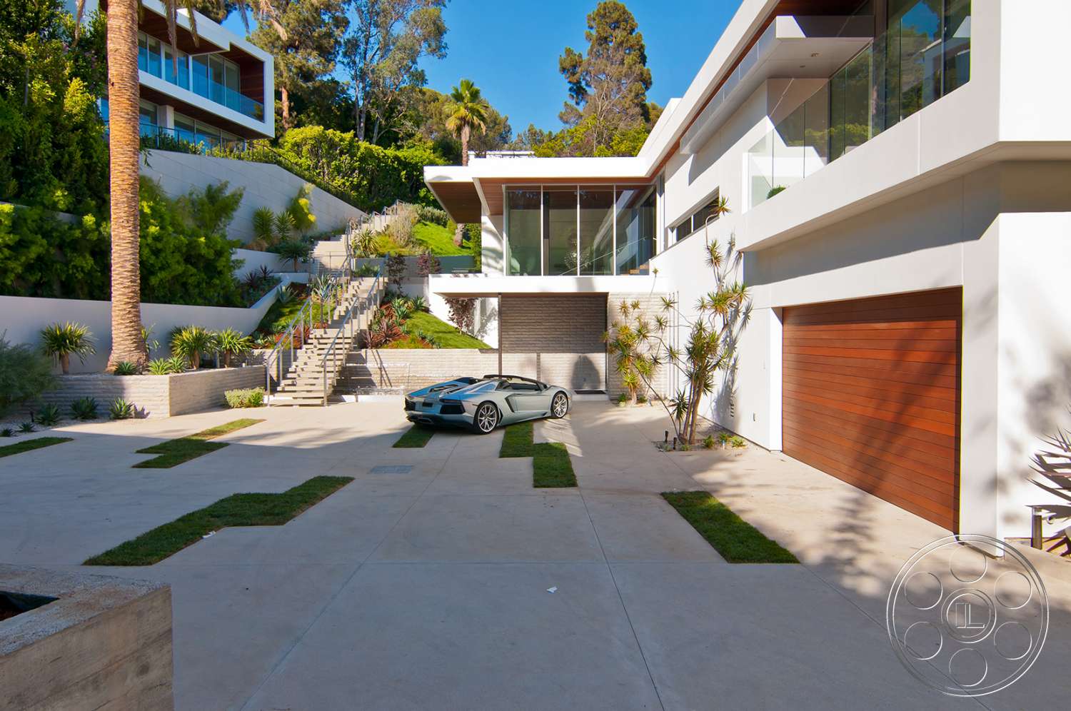 Modern 14 - car, transportation, automobile, vehicle, flagstone, grass