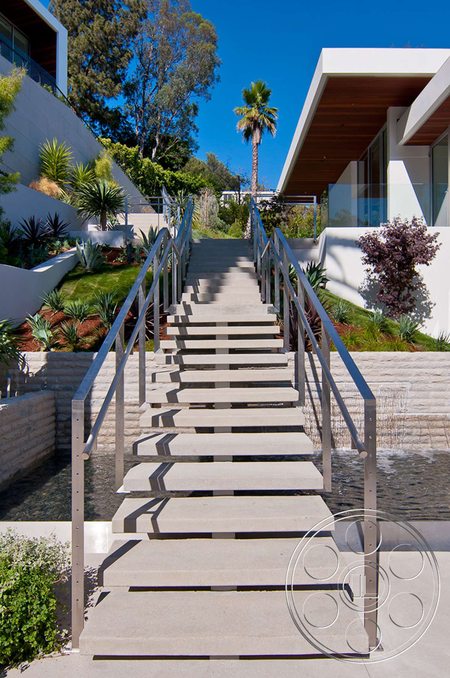 Modern 14 - outdoors, handrail, banister, staircase, garden, arbour, railing