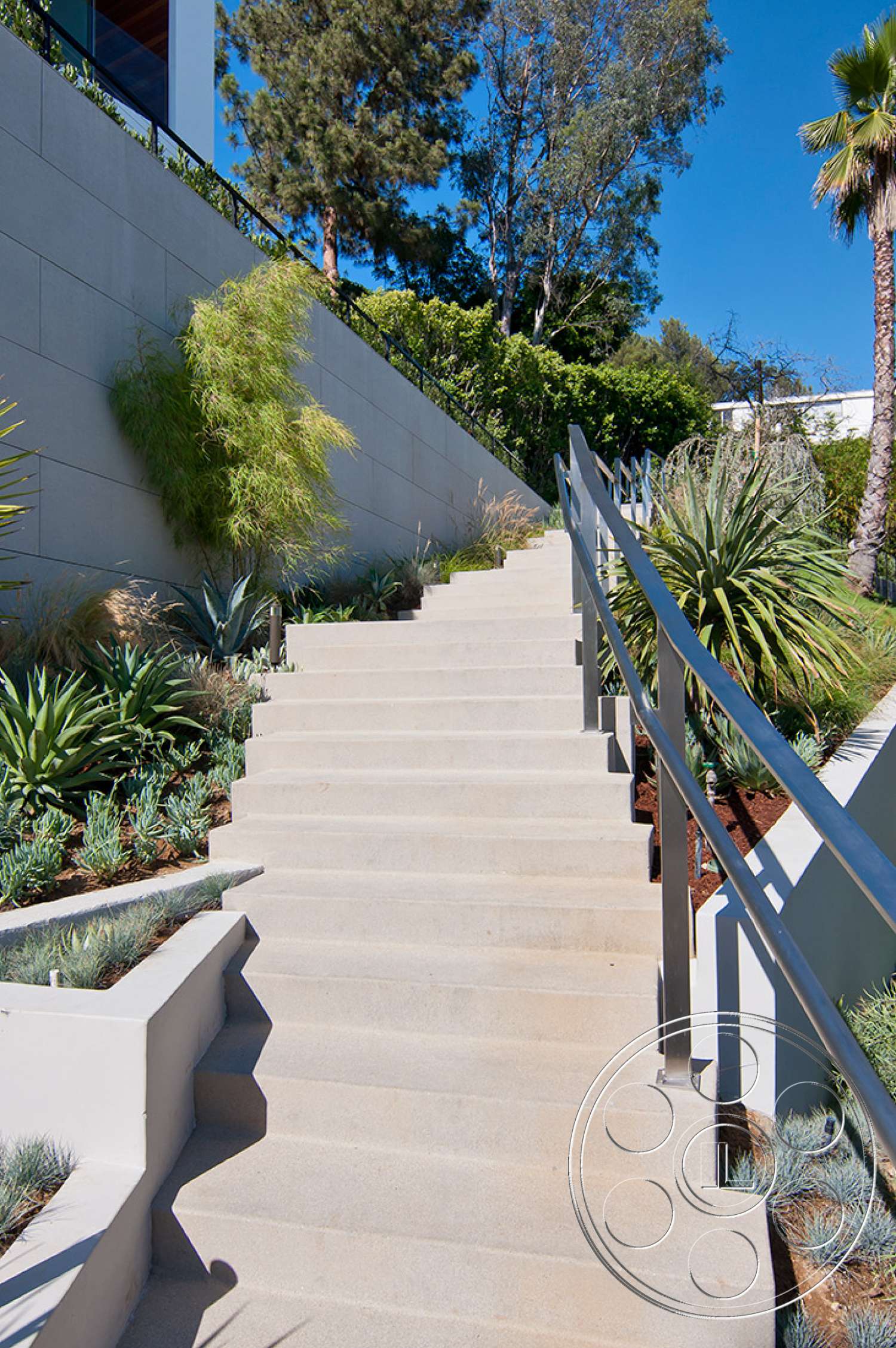 Modern 14 - outdoors, handrail, banister, staircase, garden, arbour, railing, agavaceae