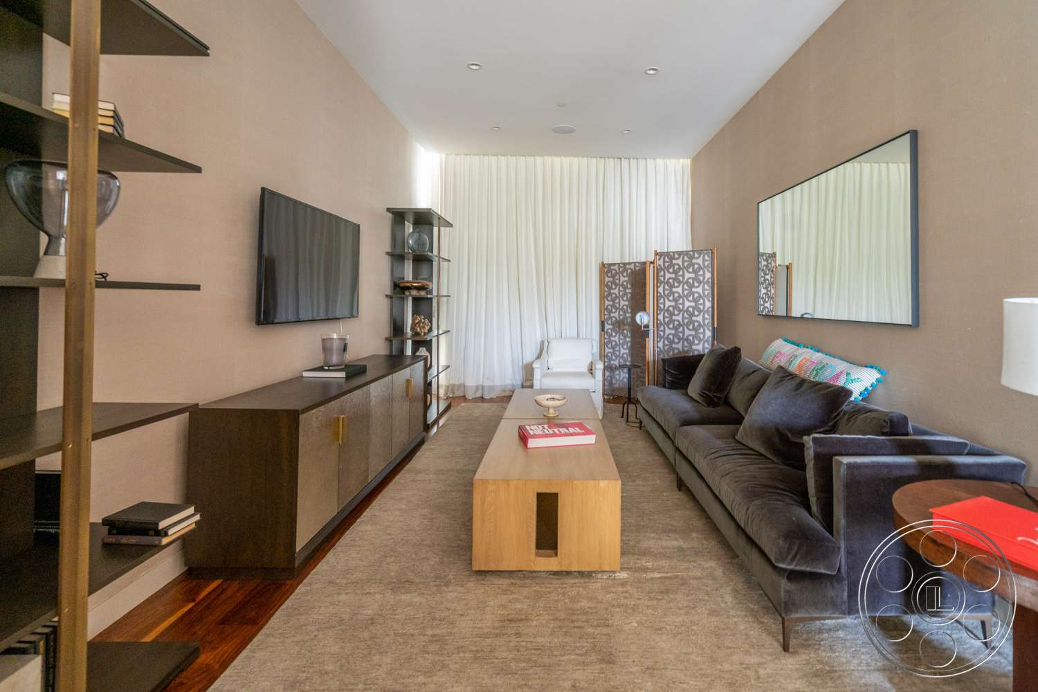 Modern 14 - indoors, wood, furniture, room, living room, couch, rug, plywood, hardwood