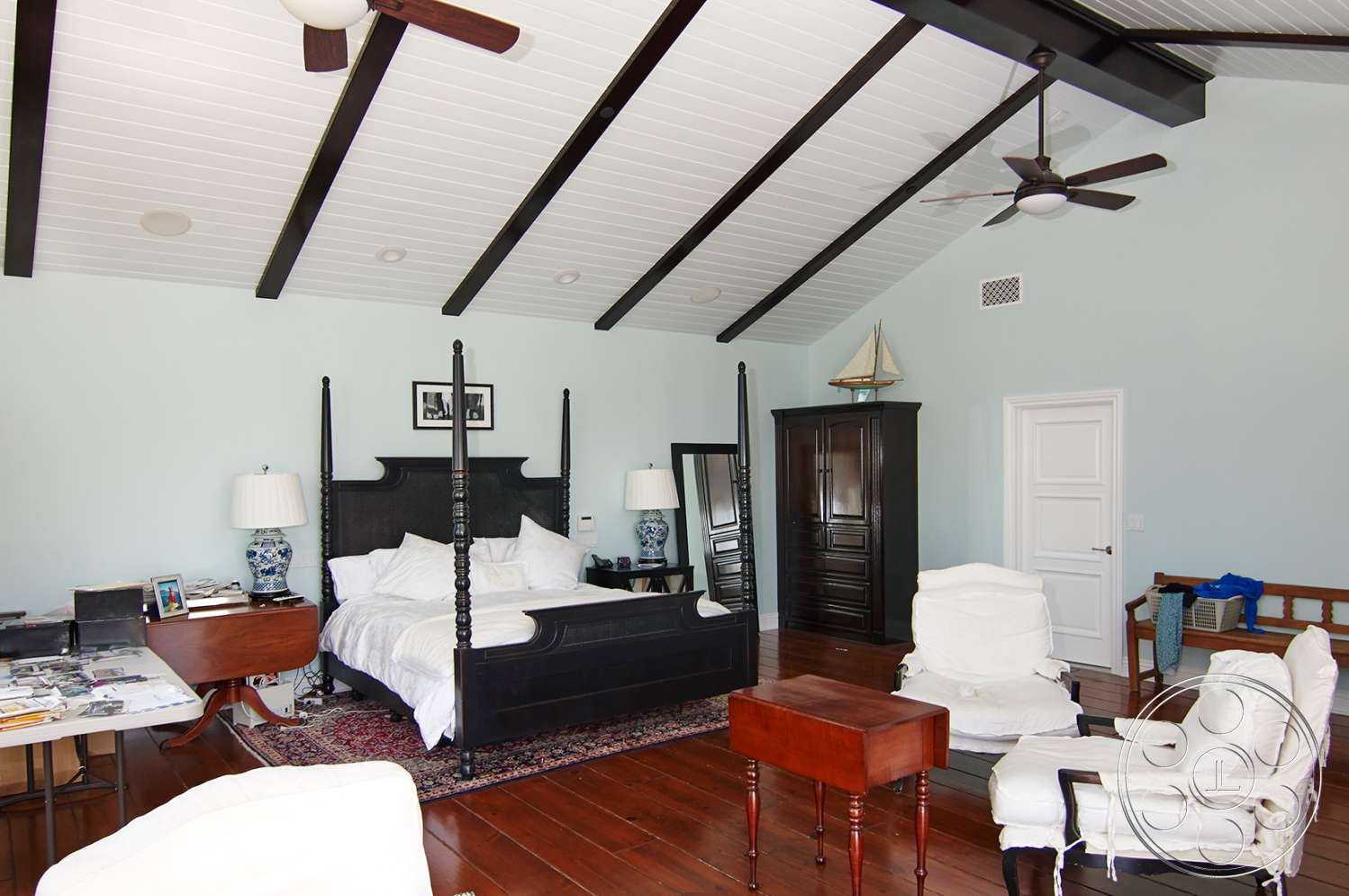 Cape Cod 4 - indoors, wood, furniture, room, living room, hardwood, home decor, ceiling fan, appliance, bed, bedroom