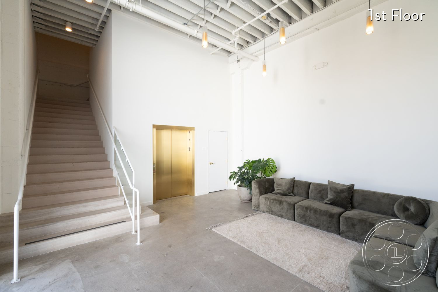 Loft 142 - Indoors, Lobby, Room, Furniture, Living Room, Couch, Staircase, Handrail, Banister