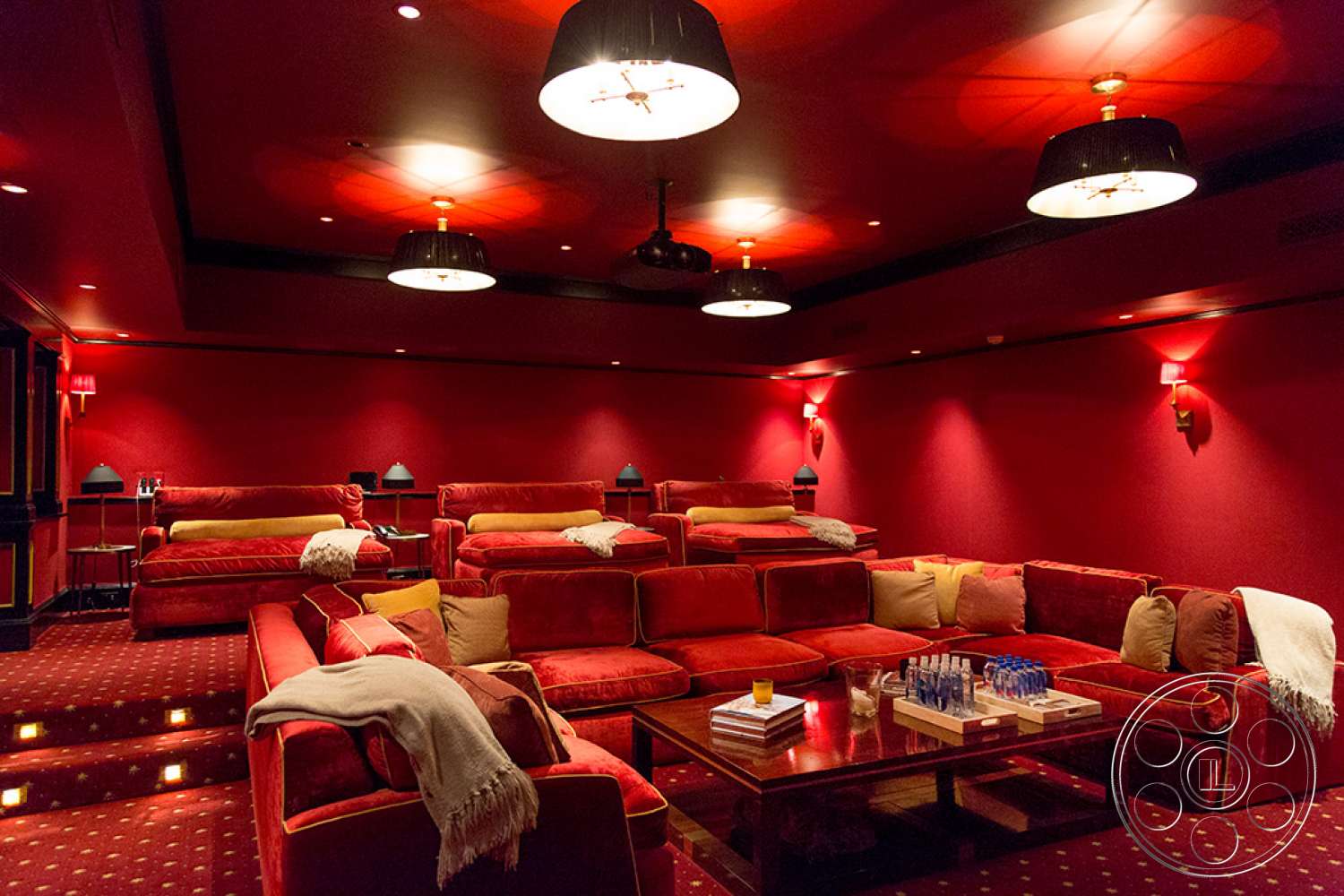 Cape Cod 1 - home theater - indoors, furniture, room, home theater, living room, couch, lighting, book, movie room