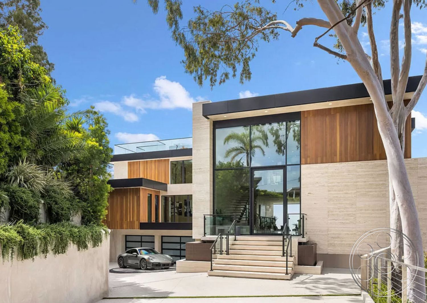 Modern 408 - architecture, garage, Transportation, Vehicle, house, driveway, Automobile, Car, Trees