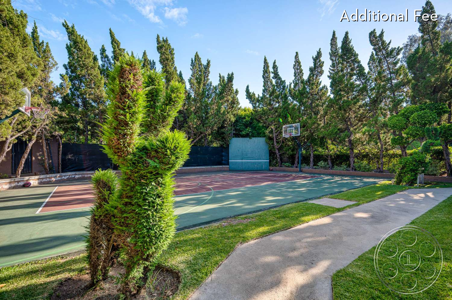 Pasadena Princess® - Tree, grass, fence, path, basketball court, outdoor play area, handball court, Topiary