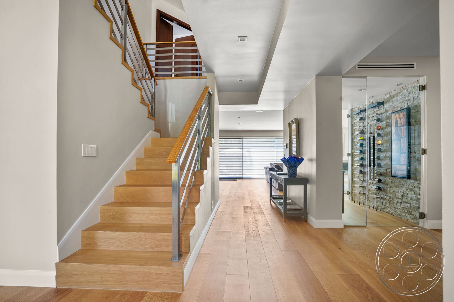 Modern 416 - Wood, Handrail, Banister, table, Hardwood, Staircase, wine cellar, wood staircase