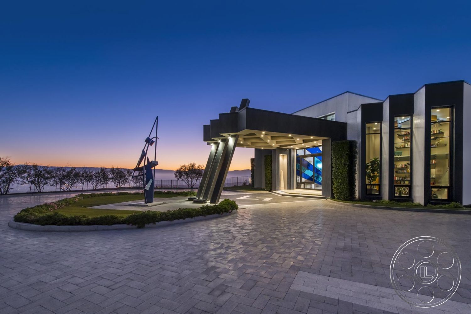 Mansion 126 - Architecture, house, grass, art, Building, front of home, sculpture, brick driveway