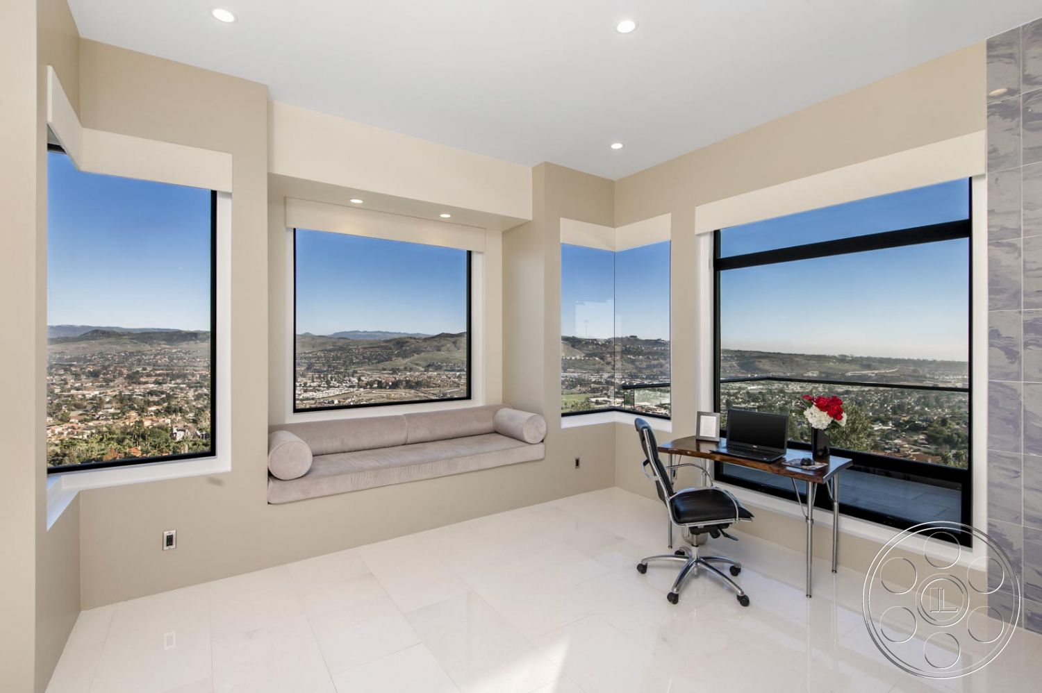 Mansion 126 - Indoors, Furniture, desk, monitor, bench, Housing, Building, computer, windows, office chair, window view