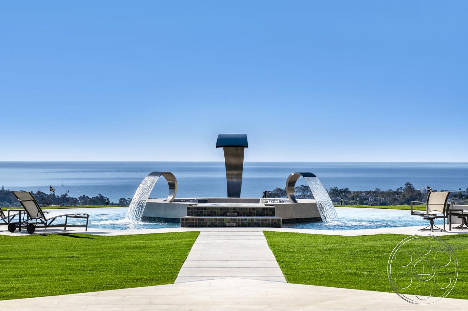 Mansion 126 - Grass, pool, water, pool lounge chairs, oceanview, water fountain