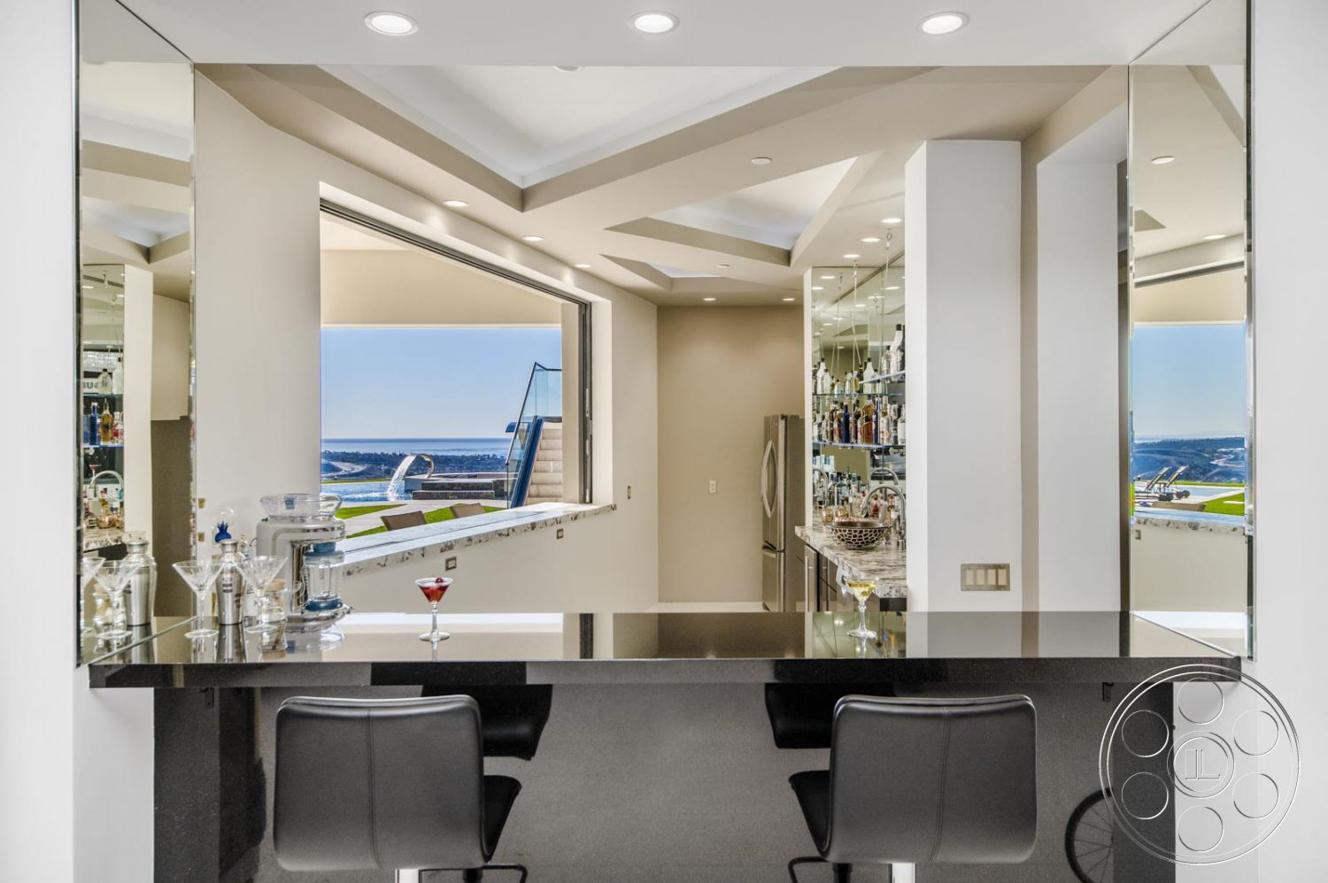 Mansion 126 - Indoors, bar, bar stool, mirror