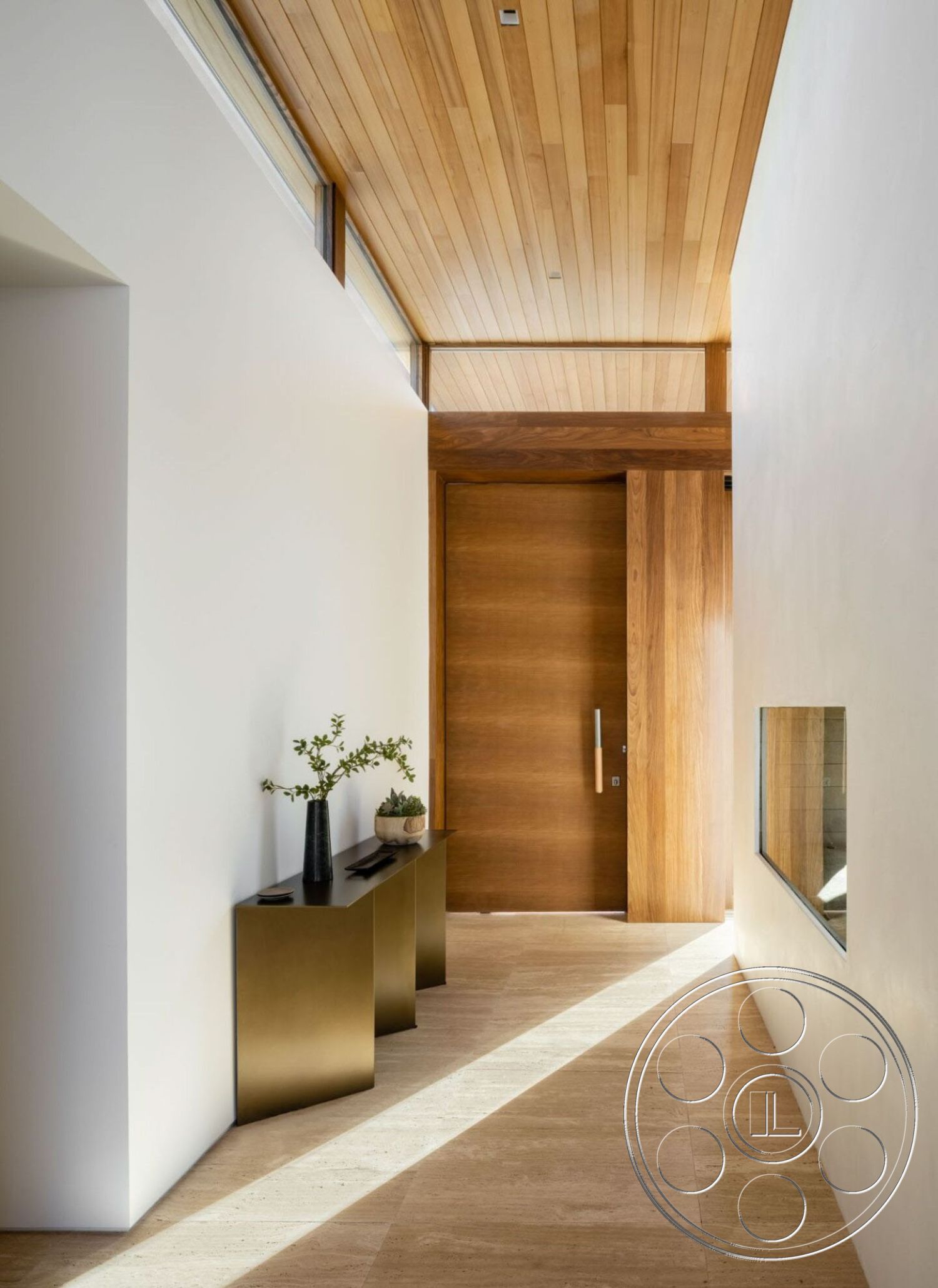 Modern 529 - Indoors, slate, front entrance, foyer, console table, Wood Panels
