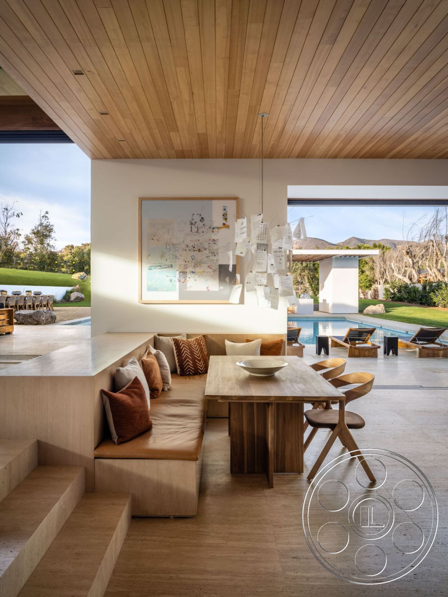 Modern 529 - Indoors, Room, Furniture, Table, dining area, Dining Table, slate, wood ceiling, steps