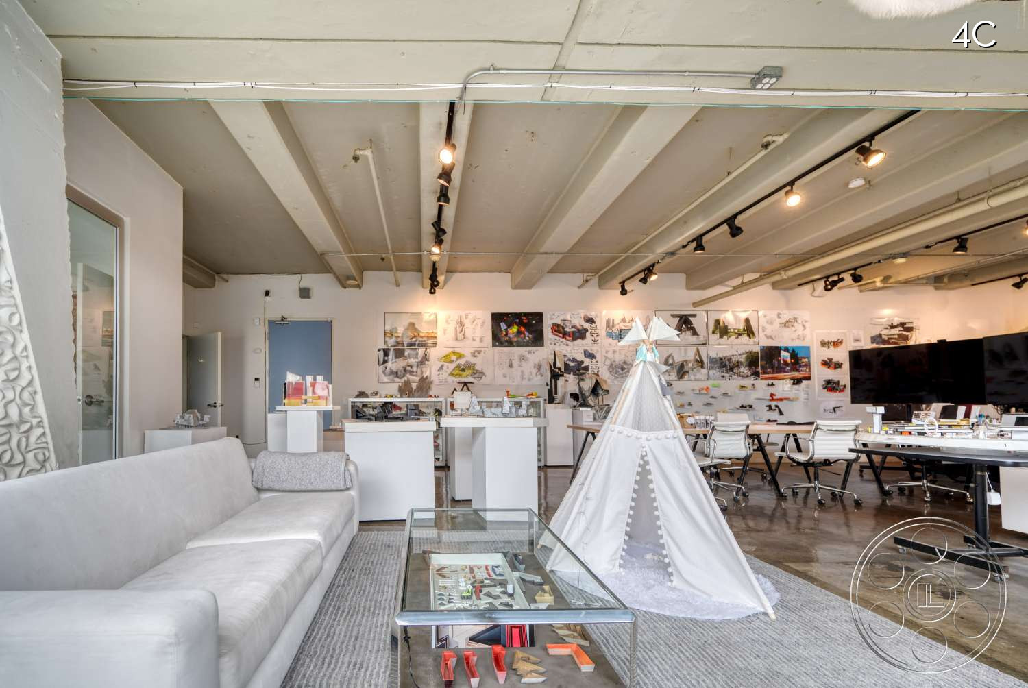 American Cement Building - Indoors, Room, Furniture, Living Room, Couch, Home Decor