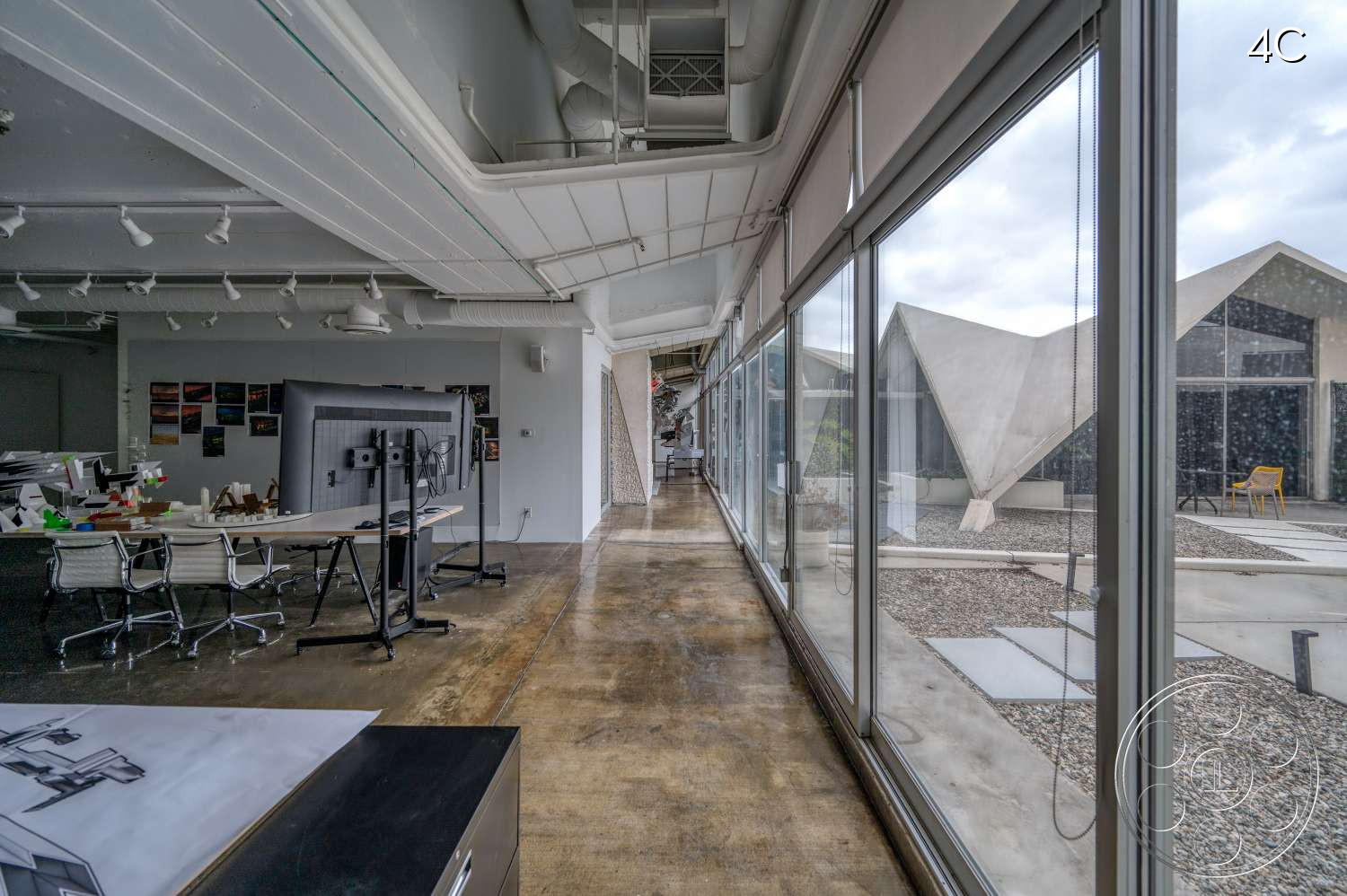 American Cement Building - Indoors, Furniture, Restaurant, Cafeteria, Plywood, Table, Dining Table