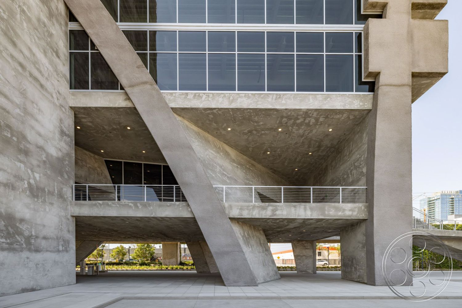 Concrete & Glass Building - Office Building, Staircase, Handrail, Urban, City, Condo