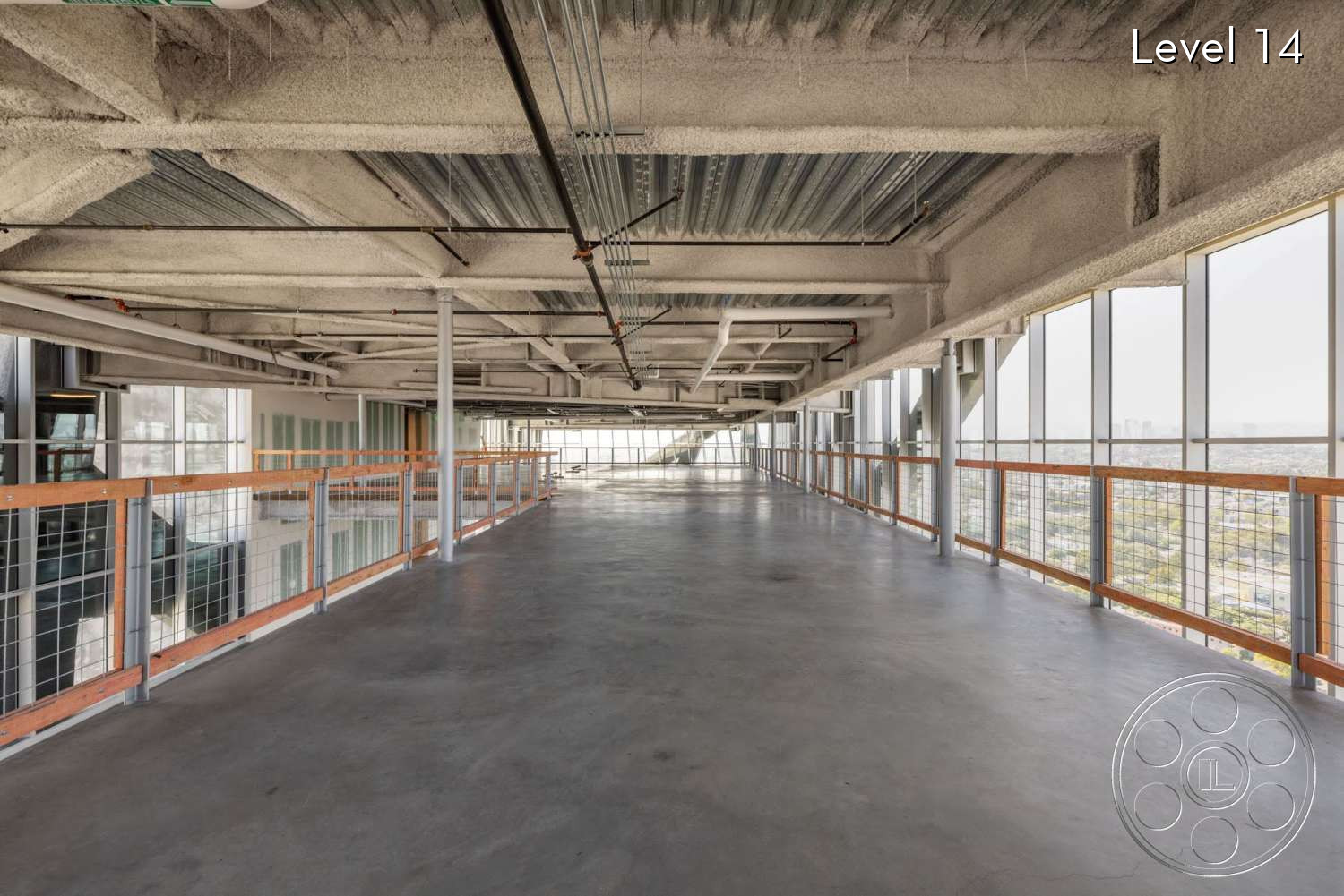 The Wrapper Building - handrail, mezzanine, concrete