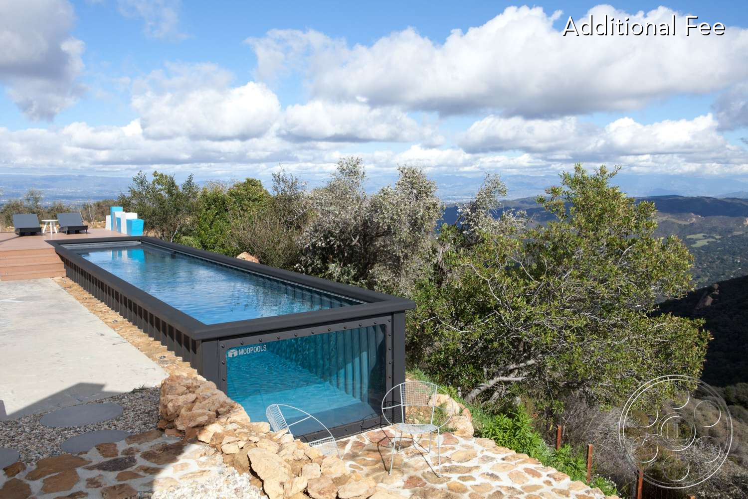 Topanga Tower - Pool, Swimming Pool, Outdoors, Flagstone, Walkway, see through pool, modpools, modern rectangle pool