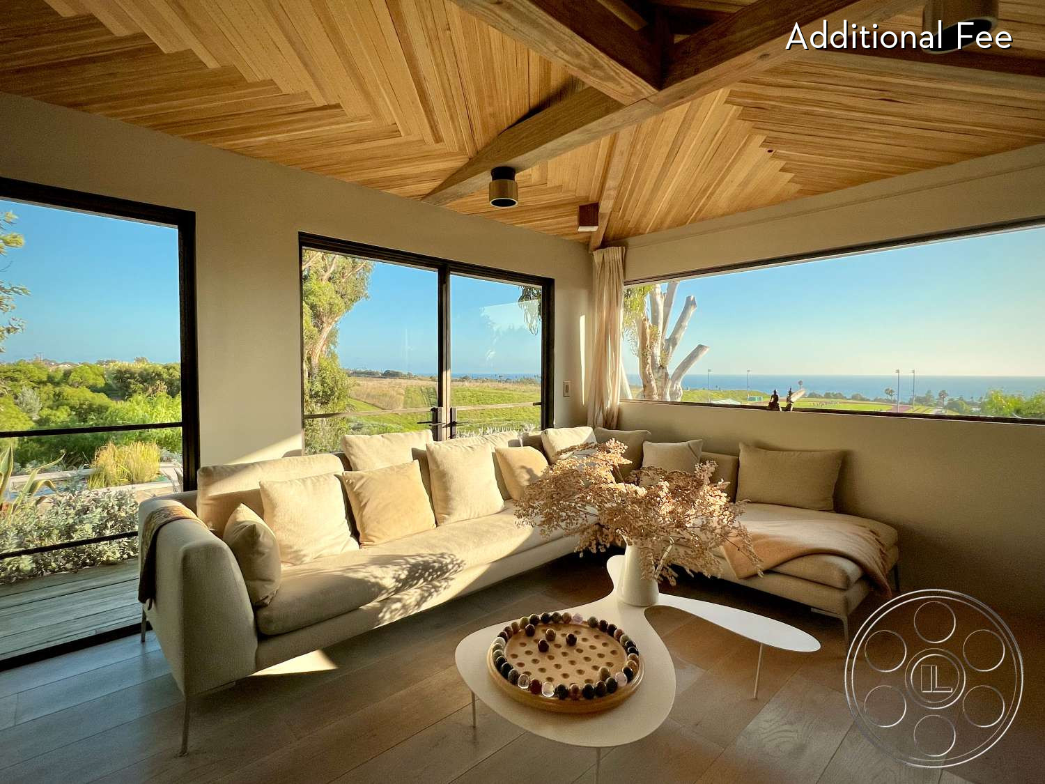 Zen Garden - Living Room, couch, wood ceiling
