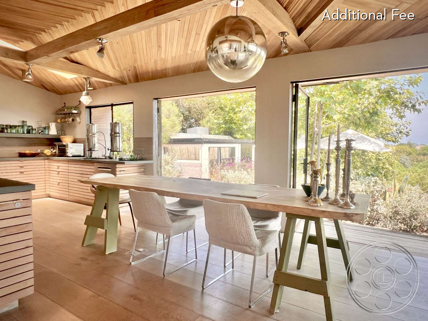 Zen Garden - Dining Table, Dining Room, wood ceiling