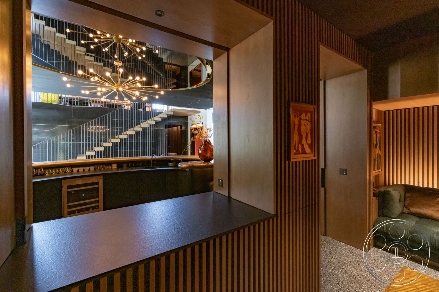 Modern 513 - cozy seating area, polished concrete floors, open concept living space, dark wood ceiling beams, mid-century modern chandelier, minimalist interior design, textured plaster wall treatment, granite accent wall, linear lighting fixtures, wood paneling interior walls, seamless glass partition, slate bar countertop, floating staircase with metal railings, sculptural light installation, commercial-grade appliances in kitchen, artistic wall decor accents, interior sitting nook, architectural atrium design, elegant wine storage area, lounge with built-in cabinetry