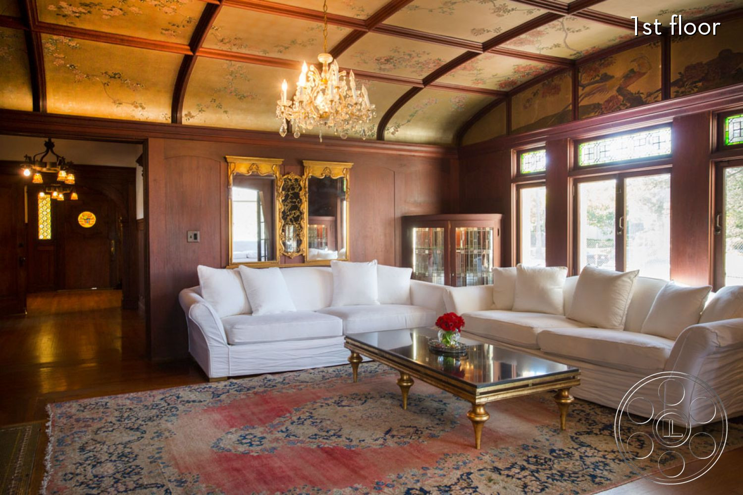 The Rosenheim Mansion - indoors, furniture, room, table, living room, coffee table, rug