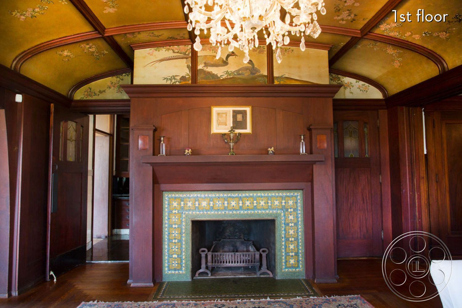 The Rosenheim Mansion - indoors, fireplace, wood, hardwood, hearth