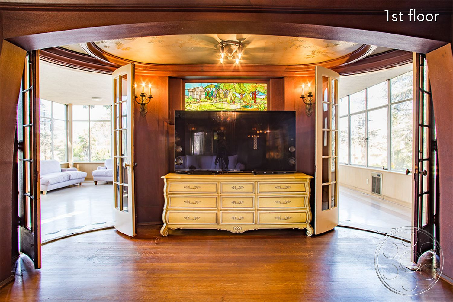 The Rosenheim Mansion - indoors, furniture, bed, wood, hardwood, cabinet, closet, cupboard, sideboard