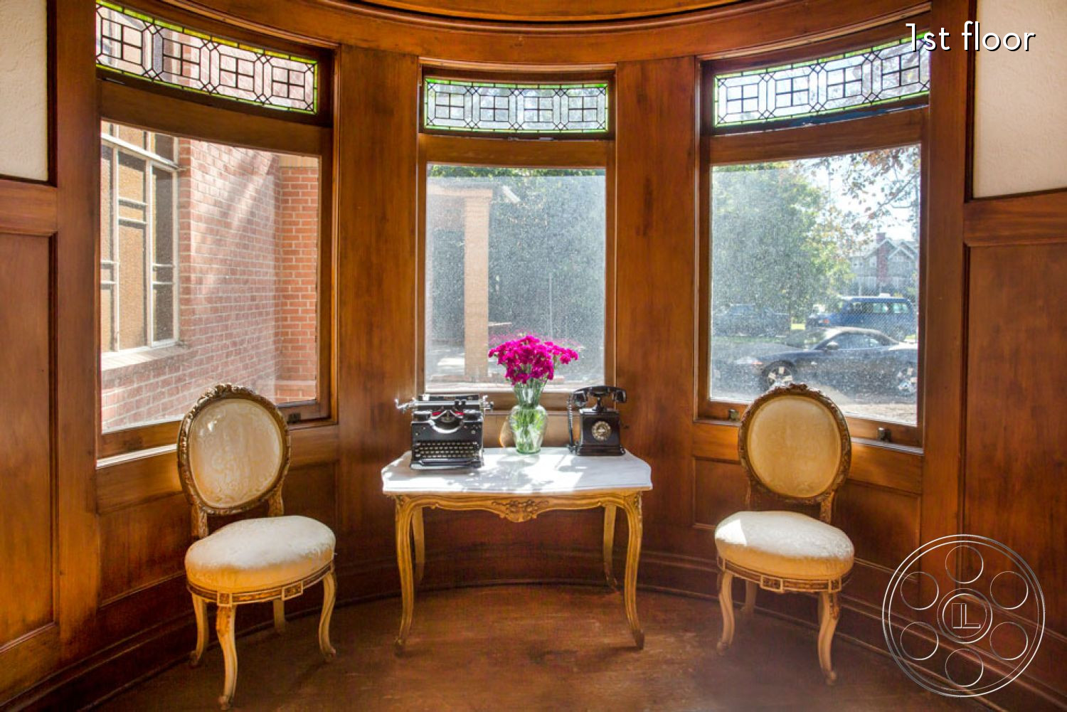 The Rosenheim Mansion - indoors, furniture, room, chair, table, wood, living room, home decor, hardwood
