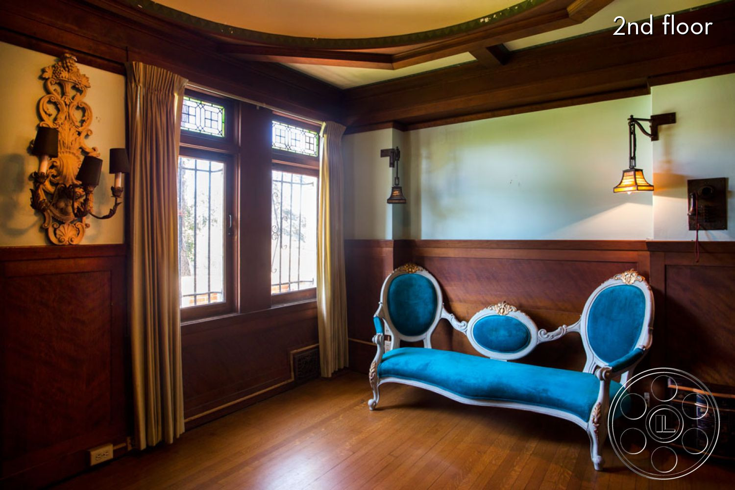 The Rosenheim Mansion - indoors, furniture, room, wood, living room, plywood, hardwood, couch