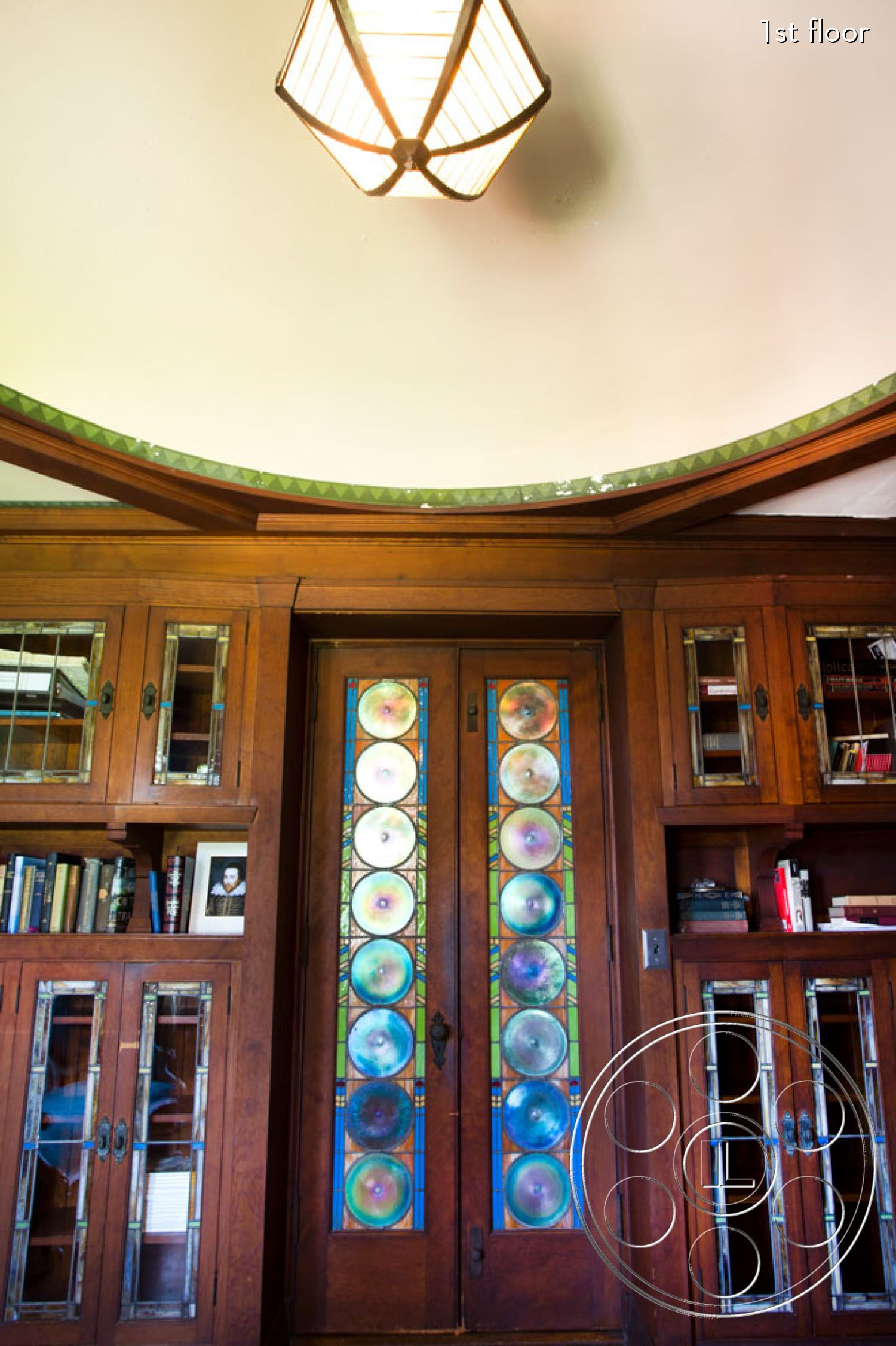 The Rosenheim Mansion - indoors, furniture, room, wood, hardwood, lighting, bookcase