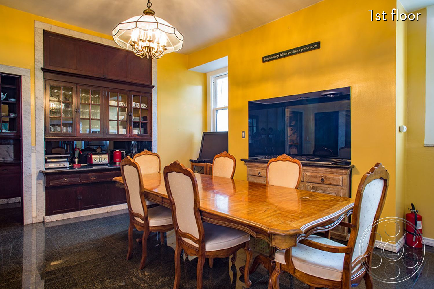 The Rosenheim Mansion - indoors, furniture, room, chair, table, wood, living room, hardwood, dining table