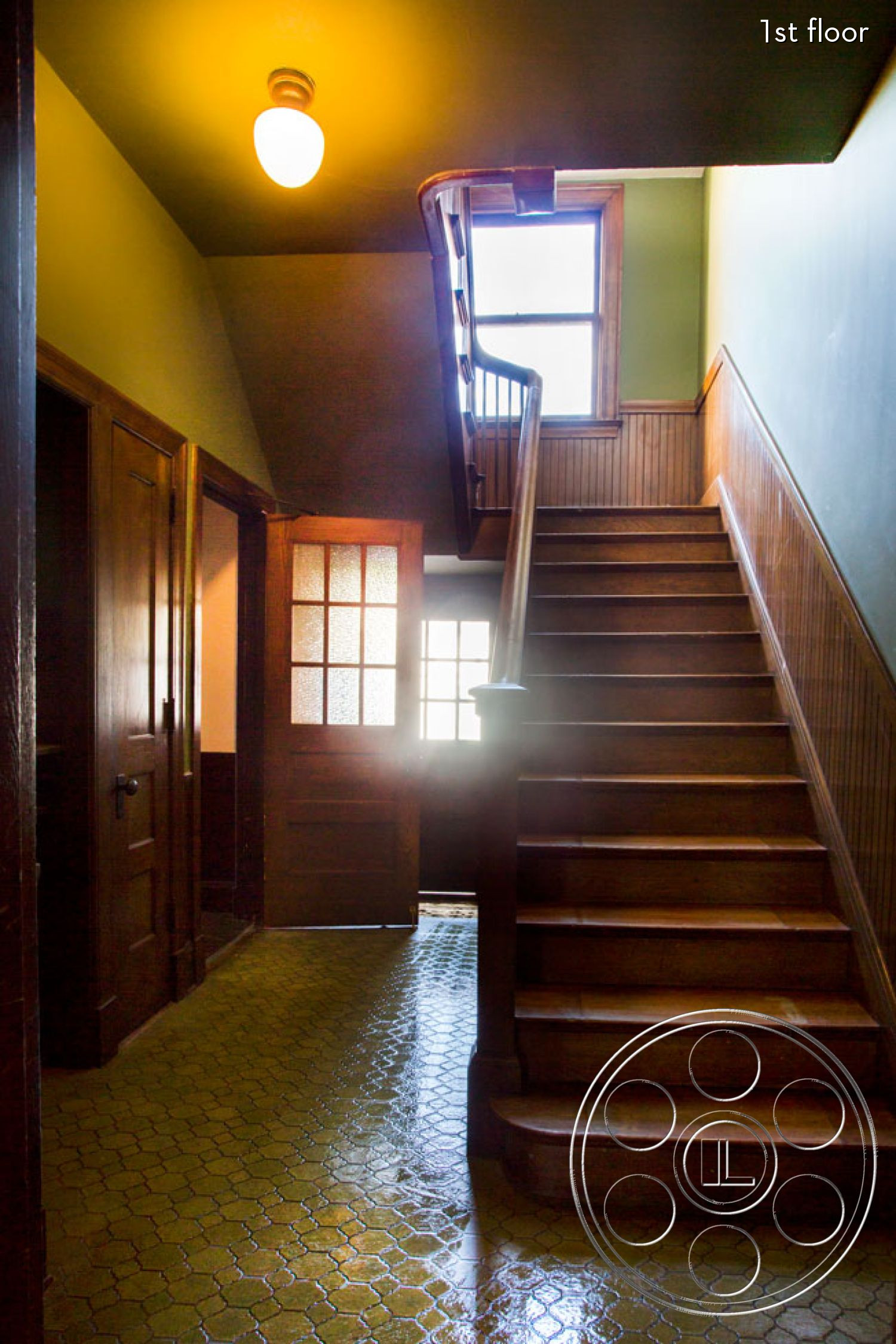 The Rosenheim Mansion - indoors, wood, staircase, hardwood