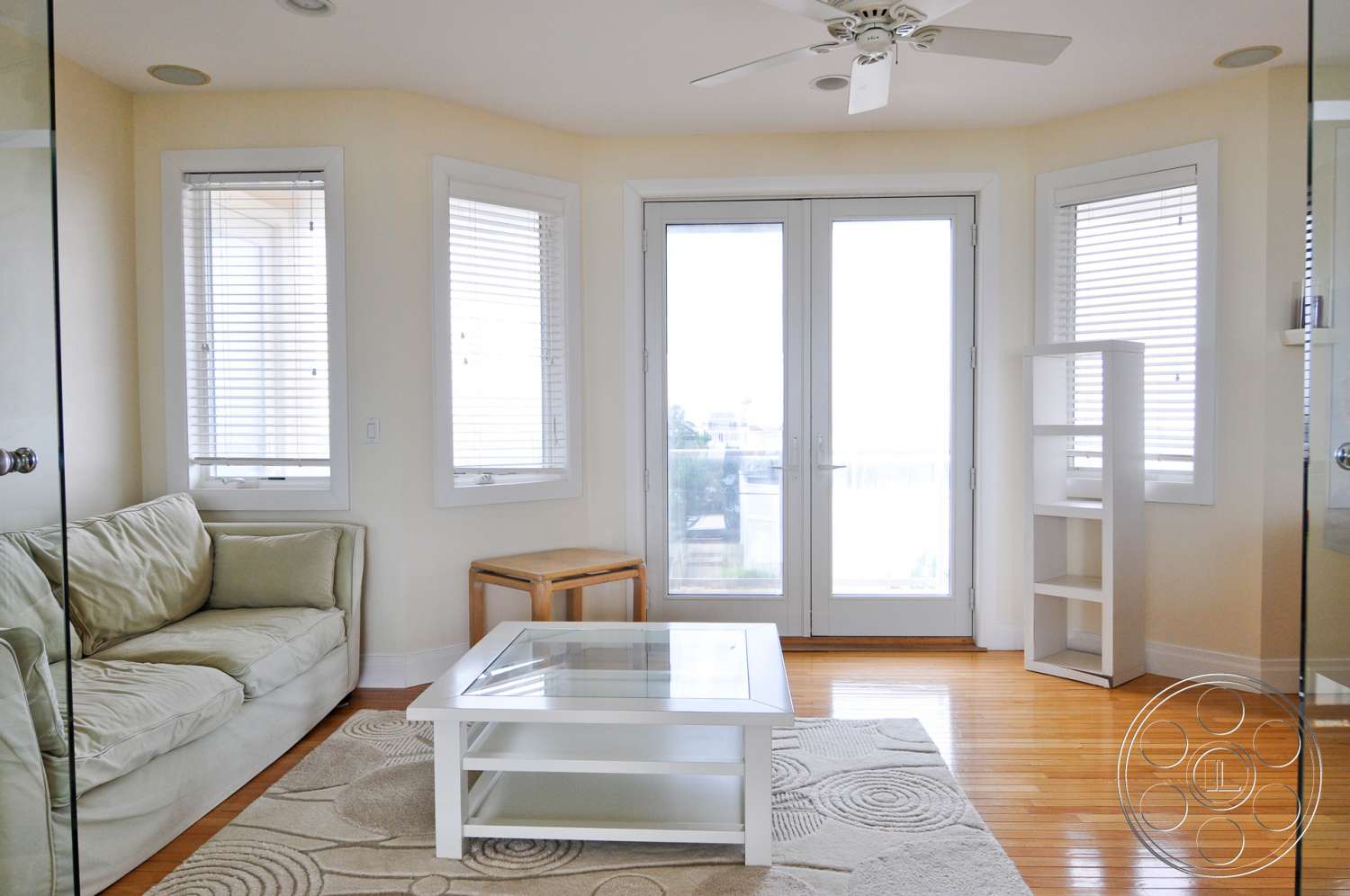 Hamptons 9 - furniture, table, coffee table, rug, ceiling fan, appliance