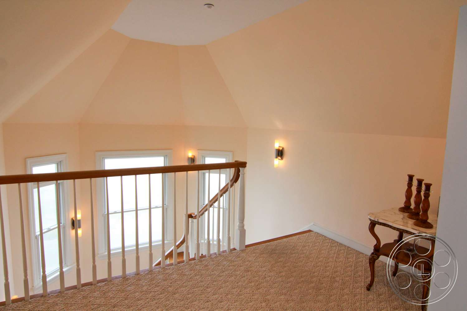 Hamptons 8 - indoors, loft, wood, room, living room, hardwood, handrail, banister