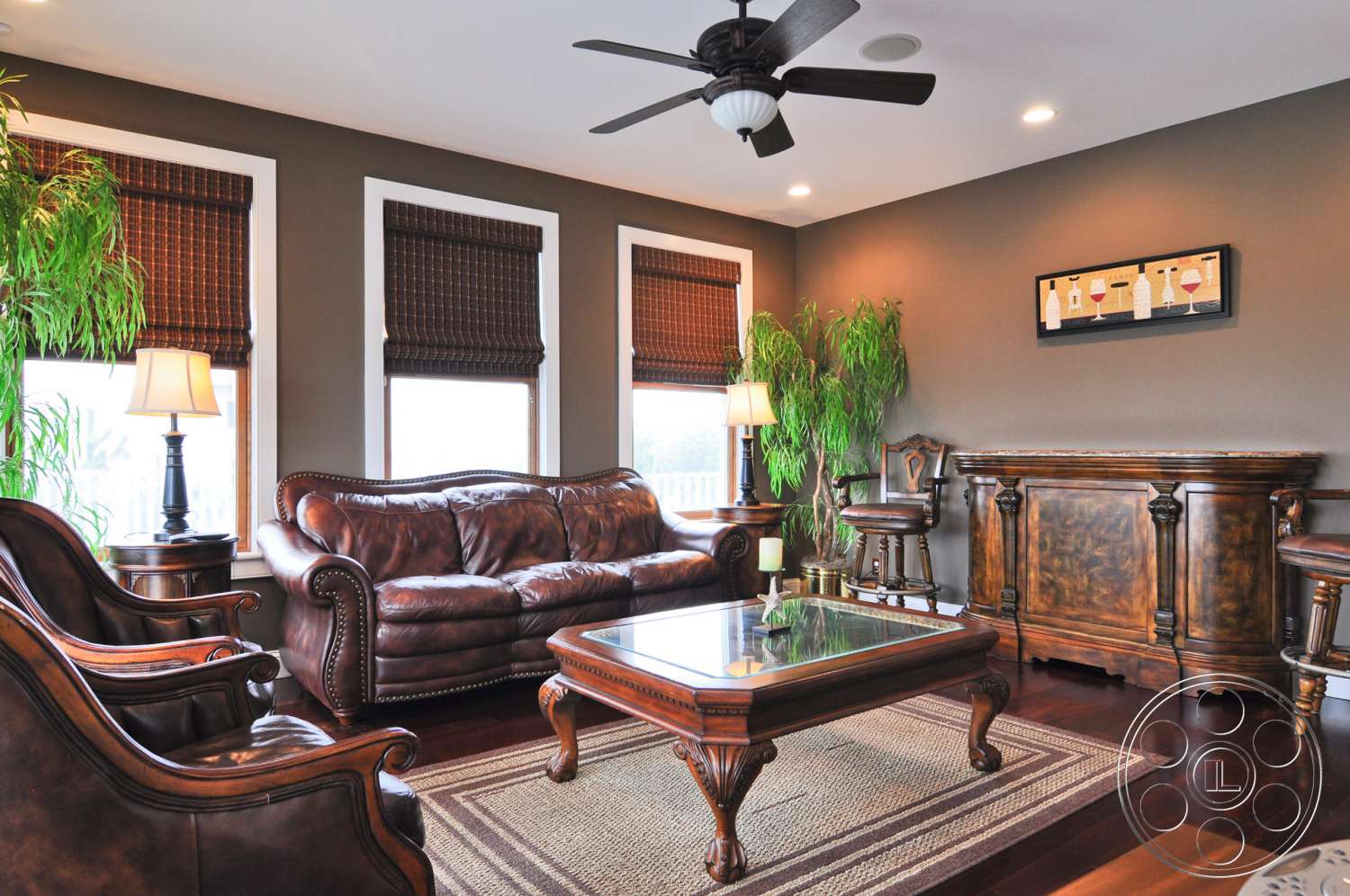 Hamptons 4 - indoors, wood, furniture, table, room, living room, couch, coffee table, rug, chair, ceiling fan, appliance