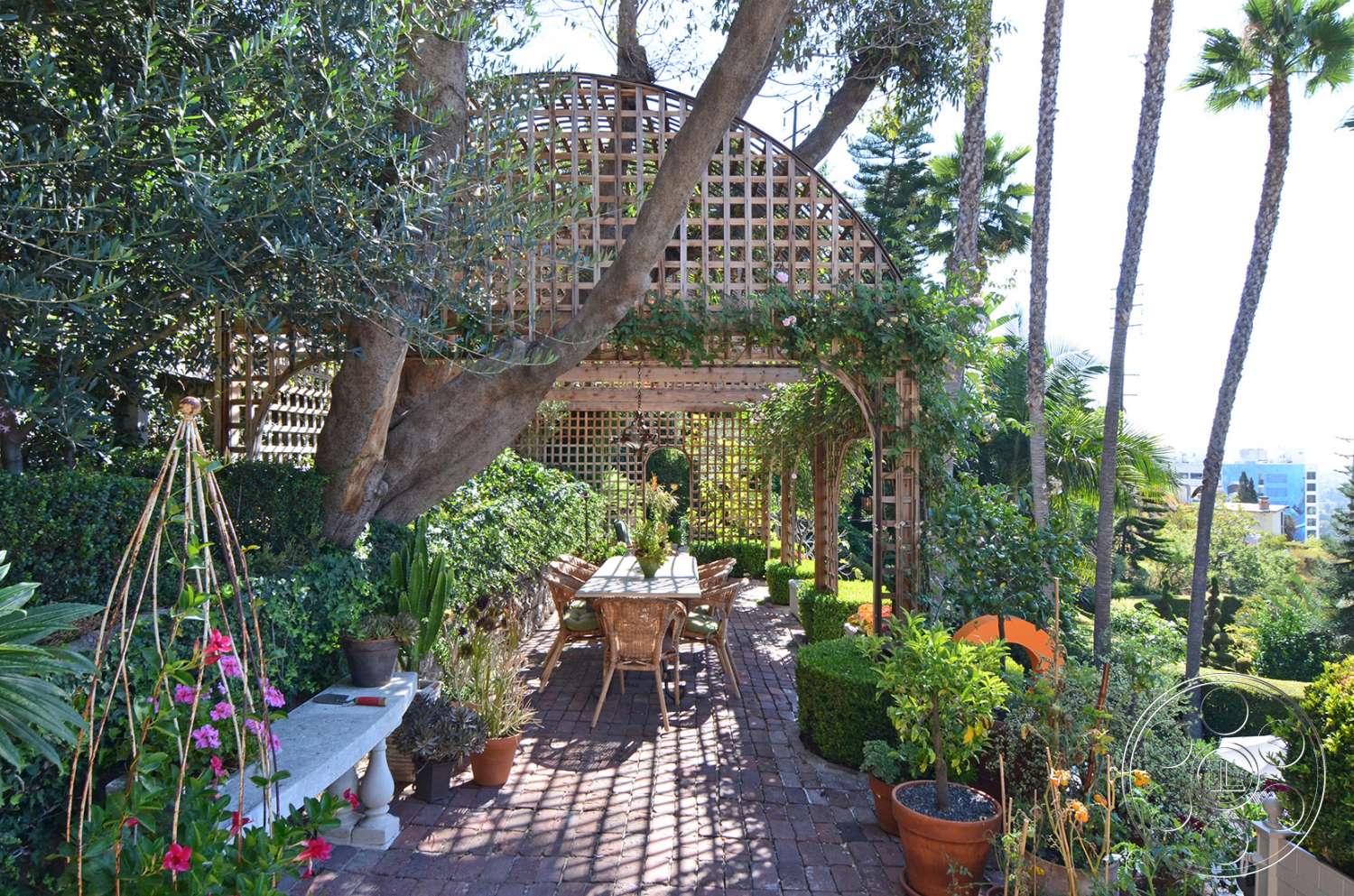 Retro 162 - patio, porch, outdoors, flagstone, pergola, garden, arbour